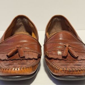 French Shriner Milton Men's 10.5 Tassled Wingtip Loafer Dress Shoes Brown